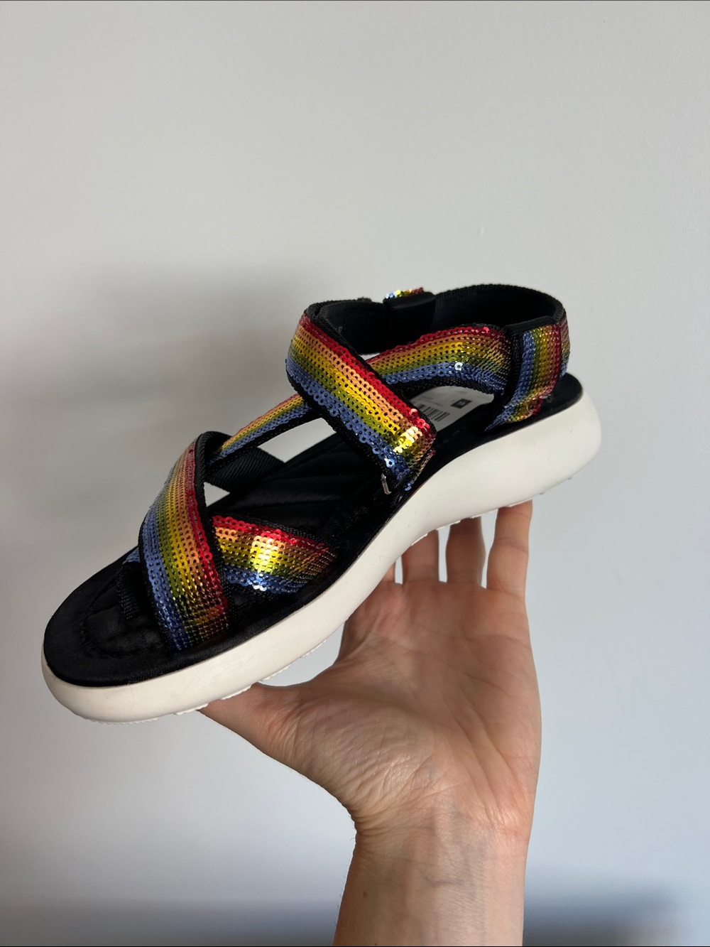 Marc Jacobs comet sport sandal colorful rainbow sequin adjustable straps 37 - Picture 13 of 14